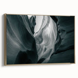 Framed wall art collection showcasing a stunning canyon landscape design with rich gold accents, presented in a sleek side view for elegant home decor enhancement.