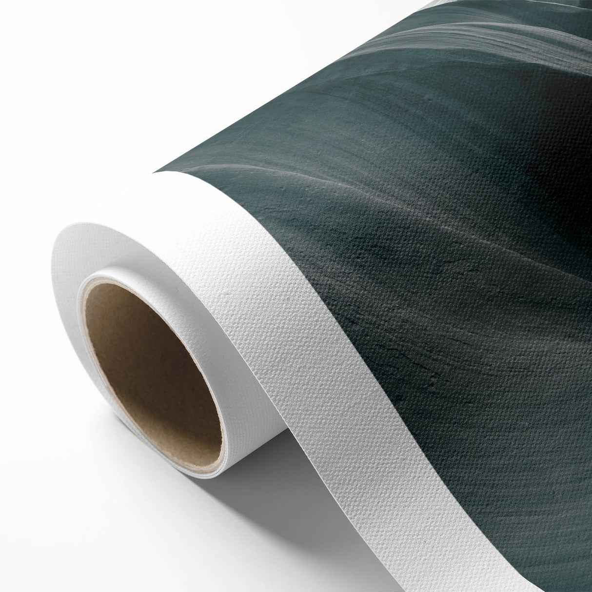 Rolled canvas showcasing a vibrant canyon landscape design with rich earth tones, ideal for home decor, packaged securely in a protective tube for shipping.
