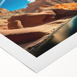 Stunning rolled canvas wall art depicting a vibrant canyon landscape, featuring rich earth tones and intricate details, perfect for home decor enhancement.