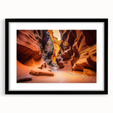 Framed black wall art featuring a stunning canyon landscape design, showcasing vibrant colors and intricate details, ideal for home decor enhancement.
