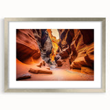 Framed wall art collection showcasing a stunning canyon landscape design in silver, featuring a mat for added depth and elegance. Ideal for enhancing home decor and bringing nature indoors.