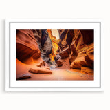 Framed landscape wall art featuring a stunning canyon design with a white mat, perfect for home decor. Ideal for nature enthusiasts and modern interiors.