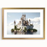Elegant gold-framed wall art showcasing a picturesque landscape with a castle, featuring rich colors and intricate details. Ideal for home decor, this design adds sophistication and charm to any space. Perfect for art enthusiasts seeking unique castle-themed decor.