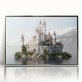 Framed wall art collection showcasing a stunning silver-accented landscape castle design, ideal for elegant home decor. The piece features intricate details and vibrant colors, enhancing any room's aesthetic appeal.