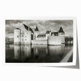 Colorful rolled print featuring a stunning landscape with a majestic castle, perfect for home decor. Showcases vibrant colors and intricate details, ideal for art enthusiasts.