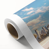 Majestic landscape castle wall art design on rolled canvas, showcasing vibrant colors and intricate details, perfect for home decor and art enthusiasts.