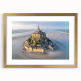 Elegant framed wall art collection showcasing a picturesque landscape and castle design, featuring a gold frame and mat, perfect for home decor enhancement.