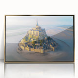 Framed acrylic wall art featuring a stunning landscape with a castle, adorned in a gold frame, perfect for enhancing home decor with elegance and charm.