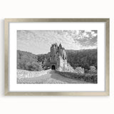 Framed wall art collection showcasing a stunning landscape castle design with a silver mat, ideal for enhancing home décor and adding elegance to any space.