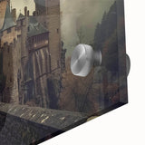 Close-up of a vibrant landscape castle wall art piece, showcasing intricate details and rich colors, ideal for home decor. Perfect for art lovers and collectors.