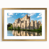 Elegant wall art collection featuring a gold-framed landscape of a castle, showcased with a white mat for a refined finish. Ideal for enhancing home decor.