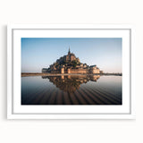 Framed wall art collection showcasing stunning castle landscapes, featuring a white mat and sleek frame design, perfect for home decor enthusiasts.