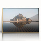 Framed wall art collection showcasing a stunning landscape with a castle, highlighted by an elegant gold-acrylic frame. Ideal for home decor enthusiasts.