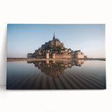 Stretched canvas wall art showcasing a vibrant landscape with a majestic castle, featuring rich colors and intricate details, perfect for home decor.