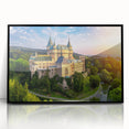 Framed wall art showcasing a stunning landscape of a castle, presented in an elegant black frame with acrylic front for a sleek finish, perfect for home decor.