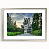 Elegant silver-framed wall art featuring a picturesque landscape with a castle, designed to enhance home decor. Perfect for adding sophistication to any room.
