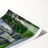 Stunning rolled wall art print showcasing a vibrant landscape with an ancient castle, featuring rich colors and intricate details, ideal for home decor.