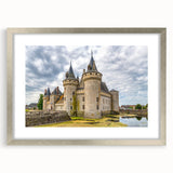 Framed wall art collection showcasing a majestic castle landscape design, featuring a silver mat and contemporary frame, perfect for enhancing home decor.