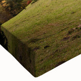 Close-up of a stretched canvas showcasing a vibrant landscape featuring a majestic castle, rich colors, and intricate details perfect for wall decor enthusiasts.