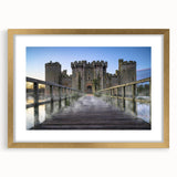 Elegant wall art collection featuring a landscape and castle design in a gold frame with matting, perfect for enhancing home decor. The framed artwork showcases intricate details and vibrant colors, adding a touch of sophistication to any room. Ideal for those seeking a stylish and artistic addition to their living space.