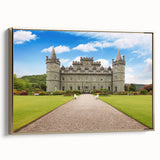 Framed canvas wall art collection showcasing a stunning landscape castle design with gold accents, highlighting the intricate details and textures in a stylish setting. Ideal for enhancing home decor with elegance and charm.