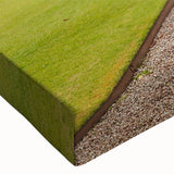 Close-up of a stretched canvas wall art depicting a vibrant landscape with a majestic castle, showcasing intricate details and rich colors, ideal for home decor.