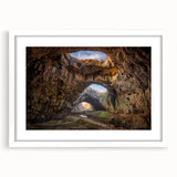 Stylish framed wall art collection showcasing a cave landscape design with a white mat, perfect for modern home decor. Ideal for enhancing interior spaces and creating a serene atmosphere.