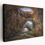 Stretched canvas wall art featuring a colorful cave landscape design, showcasing intricate details and vibrant colors, perfect for enhancing home decor.