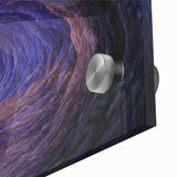 Close-up of an acrylic glass wall art piece showcasing vibrant landscapes and cave designs, featuring rich colors and intricate details, perfect for modern decor.