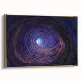 Framed canvas wall art showcasing a vibrant landscape design with intricate cave patterns, featuring a gold frame. Ideal for modern home decor.