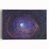 Stretched canvas artwork depicting a stunning landscape featuring intricate cave designs in earthy tones, ideal for home decor or art collections.