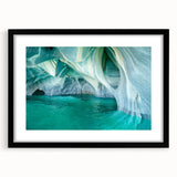 Framed black wall art featuring a stunning cave landscape design, showcasing intricate details and vibrant colors, ideal for enhancing modern home decor.
