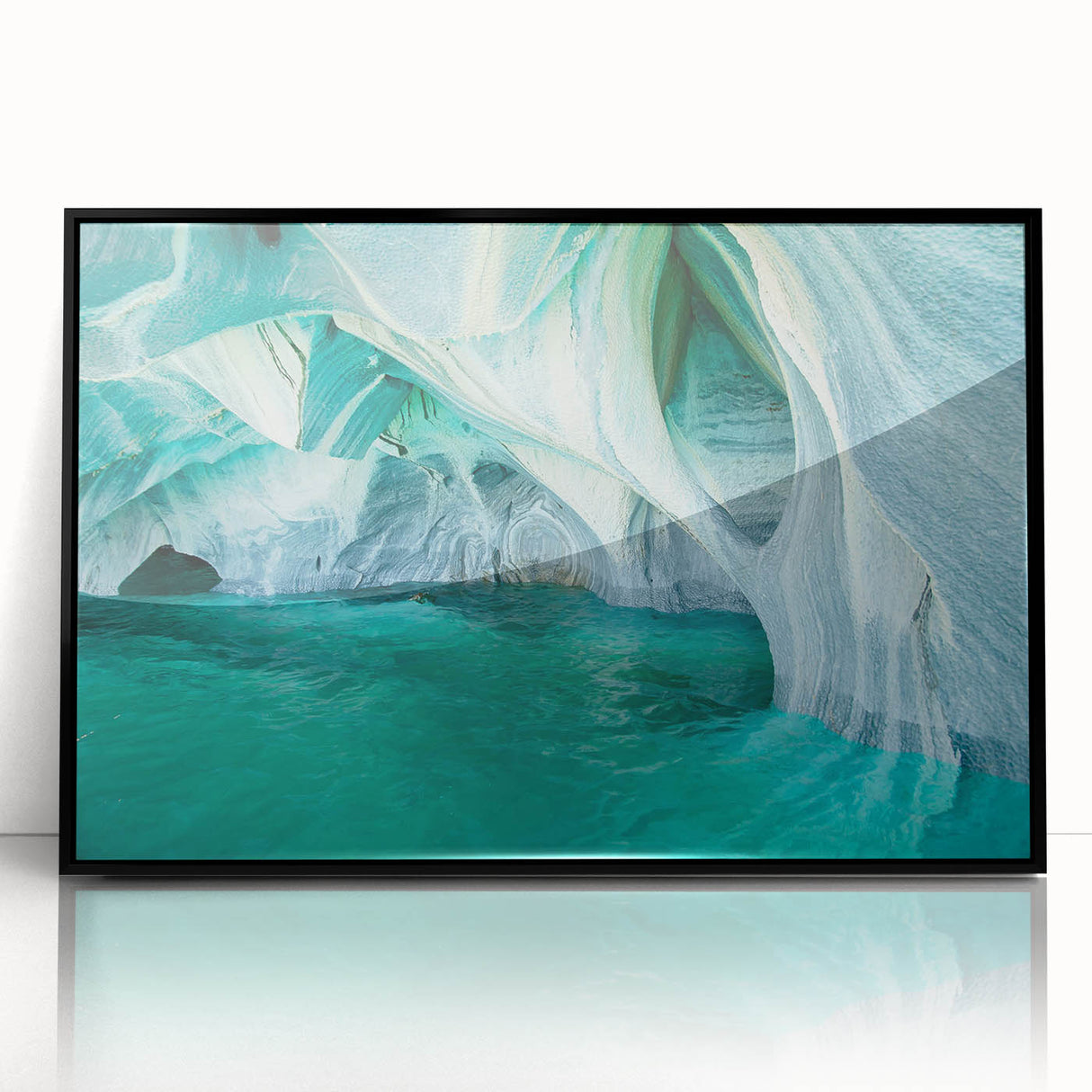Framed wall art showcasing a stunning cave landscape design with rich colors and intricate details, featuring a sleek black frame for a modern touch. Perfect for enhancing home decor.