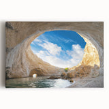Stretched canvas artwork showcasing a vibrant cave landscape design with rich colors and intricate details, perfect for enhancing modern interior decor.
