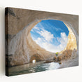 Stretched canvas wall art showcasing a stunning cave landscape design with vibrant colors and intricate details, perfect for modern home decor.