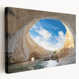 Stretched canvas wall art showcasing a stunning cave landscape design with vibrant colors and intricate details, perfect for modern home decor.