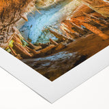 Rolled canvas wall art showcasing a vibrant abstract landscape design with rich colors, ideal for home decor, featuring intricate details and textures.