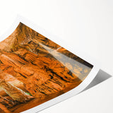Rolled print of a stunning cave landscape design featuring vibrant colors and intricate details, ideal for home decor or art collection, packaged securely for safe shipping.