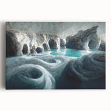 Stretched canvas wall art showcasing a vibrant landscape design with cave elements, featuring rich colors and intricate details, perfect for home decor enhancement.