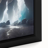 Framed canvas artwork showcasing a vibrant landscapes and caves design, highlighting intricate textures and colors, perfect for modern home decor.