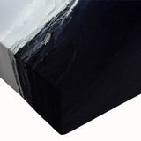 Close-up of a stretched canvas featuring a vibrant landscape design with intricate cave motifs, showcasing rich colors and detailed textures, ideal for modern home décor.