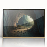 Framed wall art collection featuring a stunning landscape design with caves, set in a sleek gold frame that enhances the artwork's vibrant colors and depth. Perfect for adding a touch of elegance to any home decor.