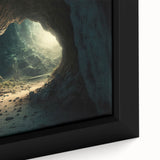 Close-up view of a framed canvas wall art from the Landscapes Caves Design 18 collection, showcasing intricate patterns and earthy tones that enhance any decor.