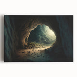 Stretched canvas artwork showcasing a vibrant landscape design with intricate cave motifs, ideal for enhancing modern interior decor. Rich colors and detailed textures create a striking visual impact, perfect for art enthusiasts.