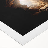 Rolled canvas showcasing a vibrant abstract landscape design with rich colors and intricate patterns, ideal for modern home decor, packaged securely for delivery.