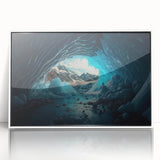 Framed acrylic wall art featuring a stunning cave landscape design, showcasing vibrant colors and intricate details, perfect for modern home decor.