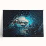 Stretched canvas art piece showcasing a vibrant landscape with caves, featuring rich colors and intricate details, perfect for enhancing modern home decor.