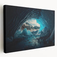 Stretched canvas wall art showcasing a vibrant landscape design with intricate cave patterns and natural earthy tones, perfect for home decor enhancement.