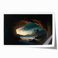 Rolled print of a serene cave landscape design, showcasing earthy tones and intricate textures, ideal for home decor or art enthusiasts, packaged securely for delivery.