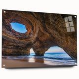 Side view of a modern wall art collection featuring an abstract landscape design printed on acrylic glass, showcasing vibrant colors and intricate details, ideally suited for contemporary home decor.